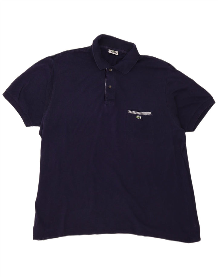LACOSTE Polo para hombre Talla 7 2XL Algodón azul marino