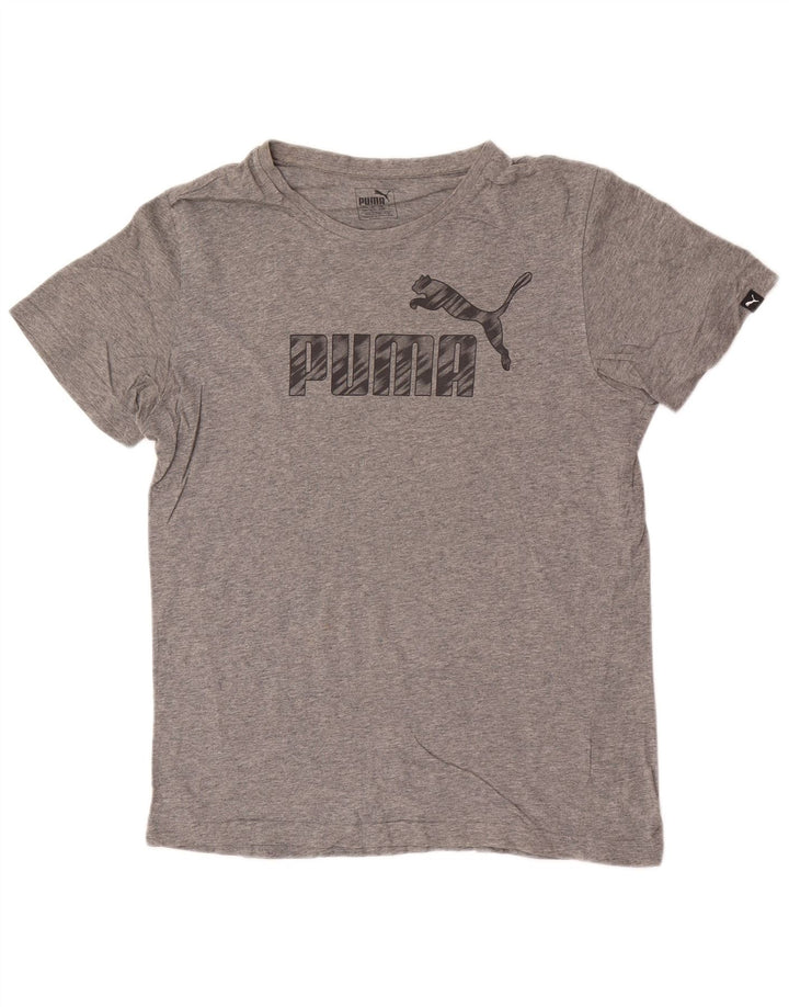 Camiseta gráfica Puma para hombre Top de algodón moteado gris medio