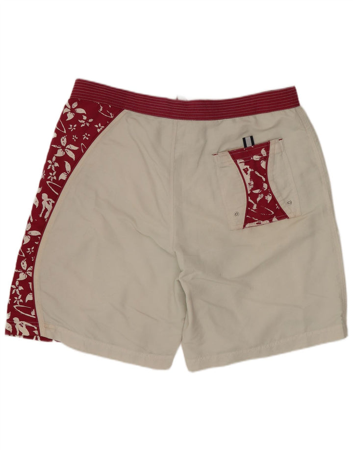 BEST COMPANY Bañador para hombre, talla grande, nailon floral blanco