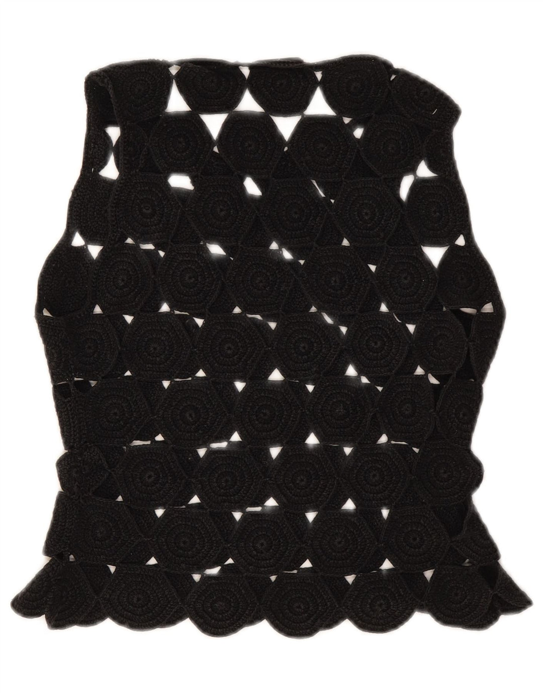 Max & Co. Top corto de crochet sin mangas para mujer UK 10 Small Black