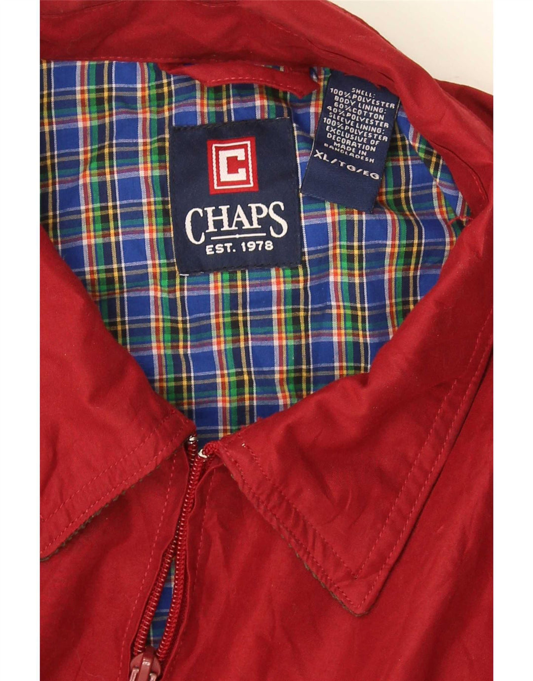 Chaps Chaqueta Bomber para Hombre UK 42 XL Poliéster Rojo