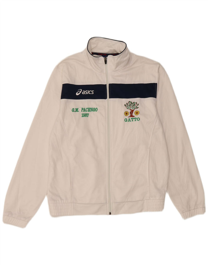 ASICS Chaqueta superior de chándal con gráfico para hombre Poliéster color block blanco medio