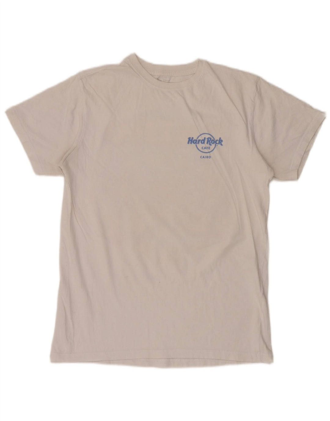 Hard Rock Cafe Mens Cairo Graphic Camiseta Top Medio Algodón Blanco