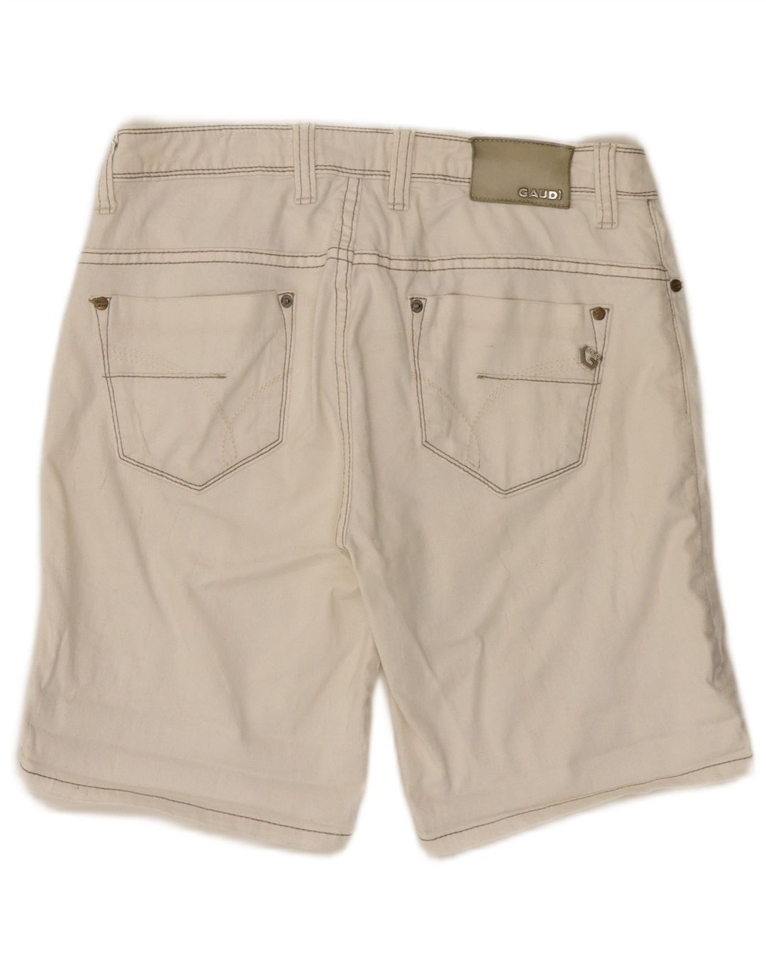 Pantalones Cortos De Mezclilla Gaudí Para Mujer W28 Algodón Blanco Roto Medio
