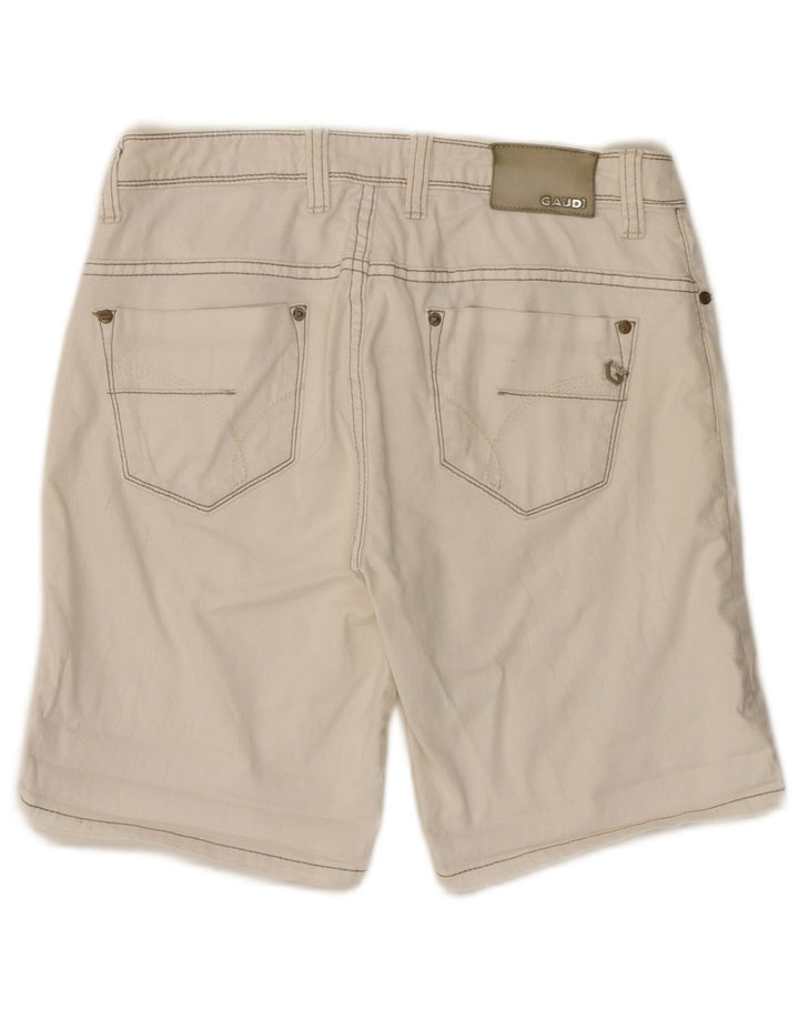 Pantalones Cortos De Mezclilla Gaudí Para Mujer W28 Algodón Blanco Roto Medio
