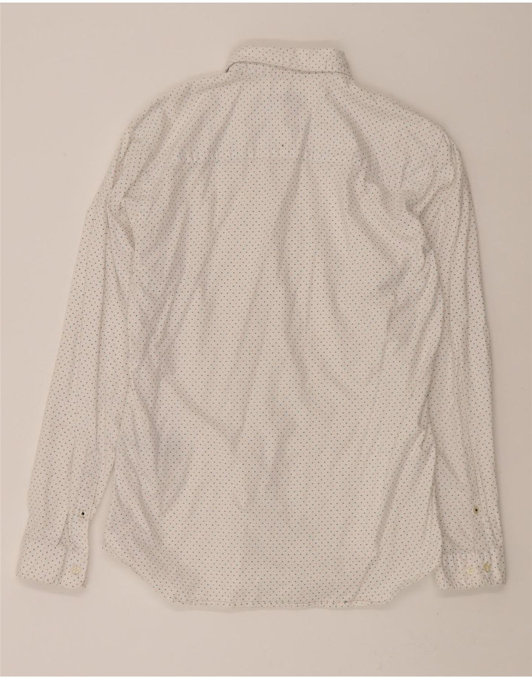 JACK & JONES Mens Shirt Medium White Spotted Cotton Vintage Jack & Jones and Second-Hand Jack & Jones from Messina Hembry 