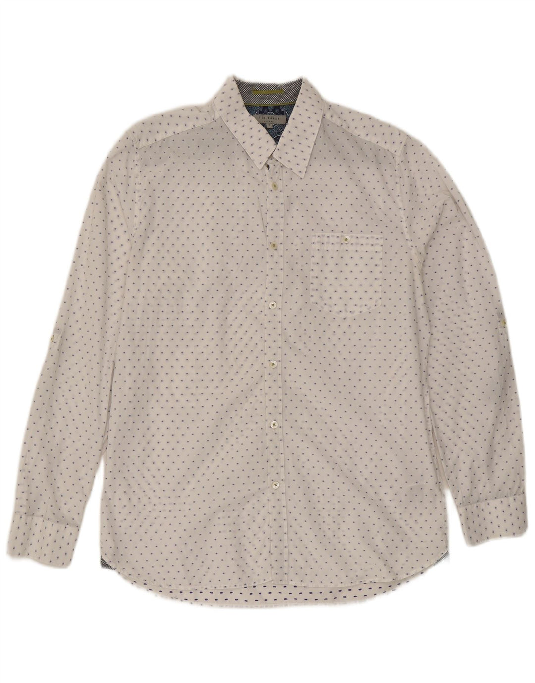 Ted Baker Camisa para hombre Talla 4 Grande Algodón con manchas blancas