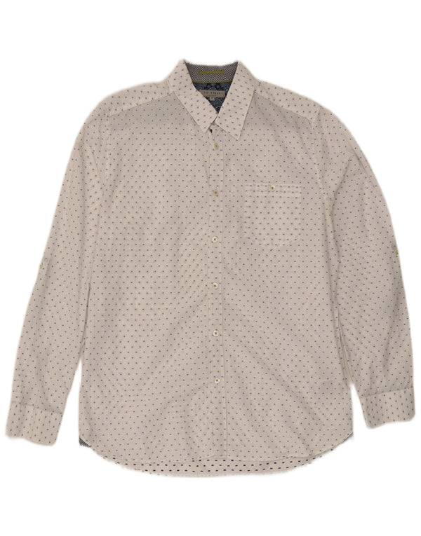 Ted Baker Camisa para hombre Talla 4 Grande Algodón con manchas blancas