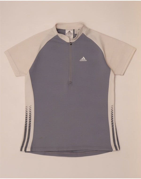 Adidas Camiseta para mujer Top UK 40 Grande Gris Colorblock Poliéster