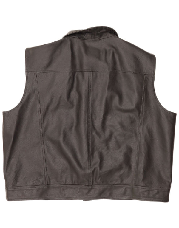 Texpeed Chaleco de cuero para motocicleta para hombre 10XL Negro