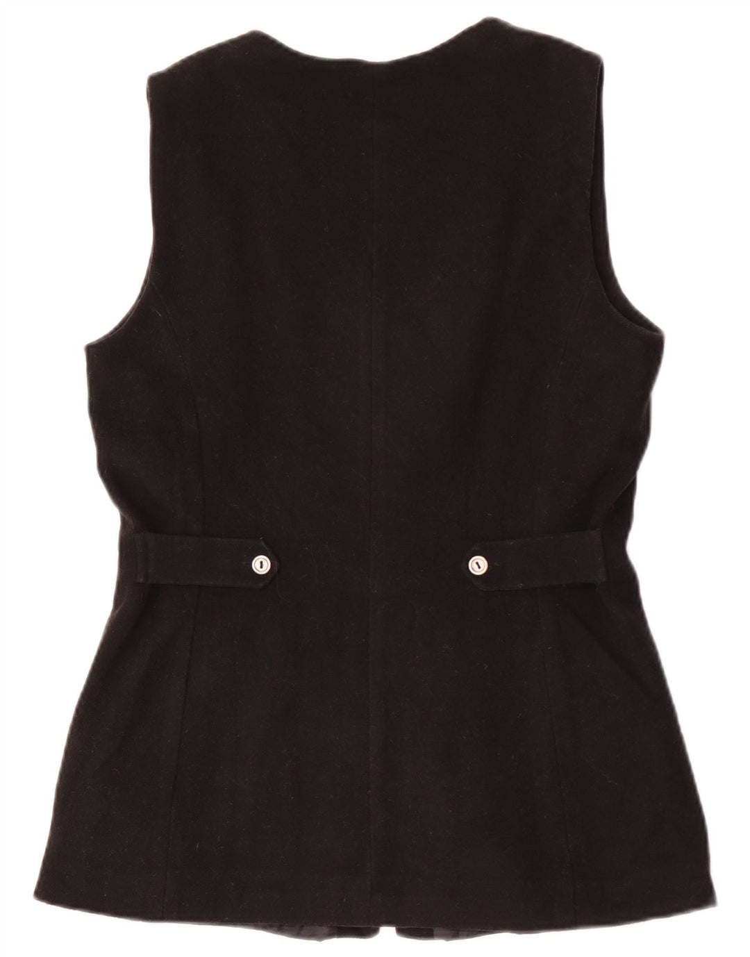 Vintage mujer Gilet EU 36 pequeño acrílico negro
