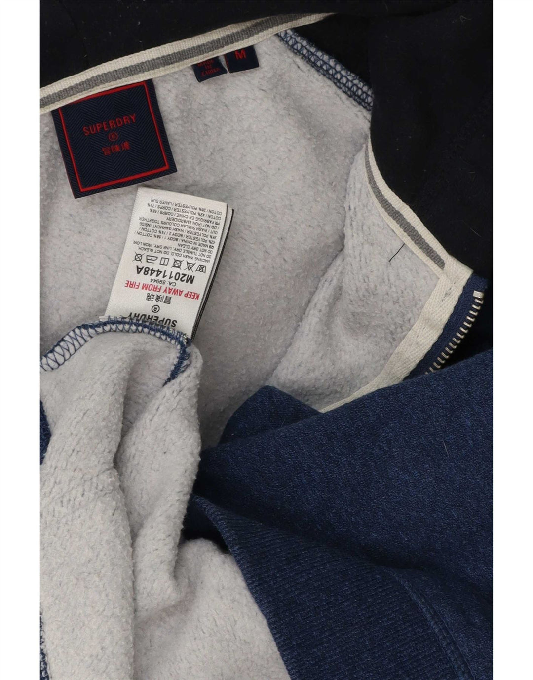 Superdry Hombre Sudadera Con Capucha Y Cremallera De Algodón Color Block Azul Medio
