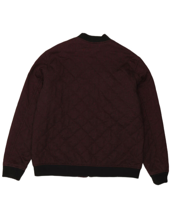 Zara Mens Chaqueta Bomber Acolchada UK 44 2XL Borgoña