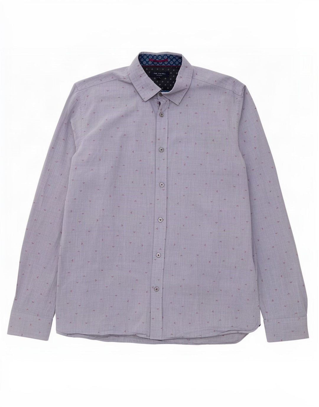 Ted Baker - Camisa con estampado abstracto para hombre, talla 4, algodón gris grande