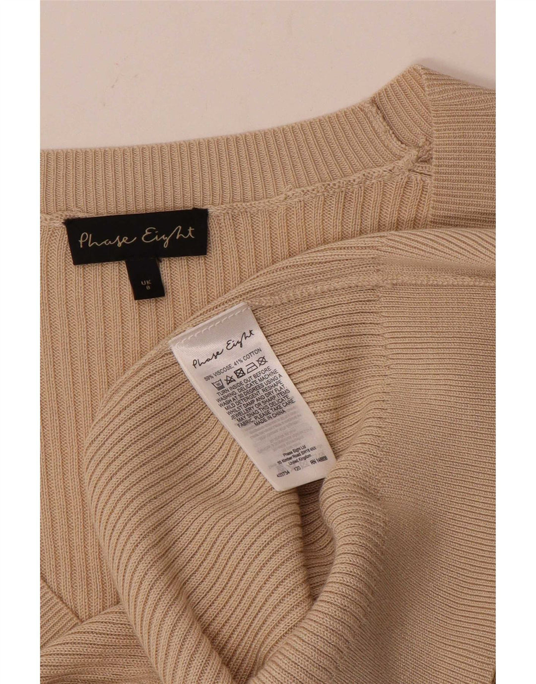 Phase Eight Suéter tipo cárdigan para mujer UK 8 Small Viscosa beige