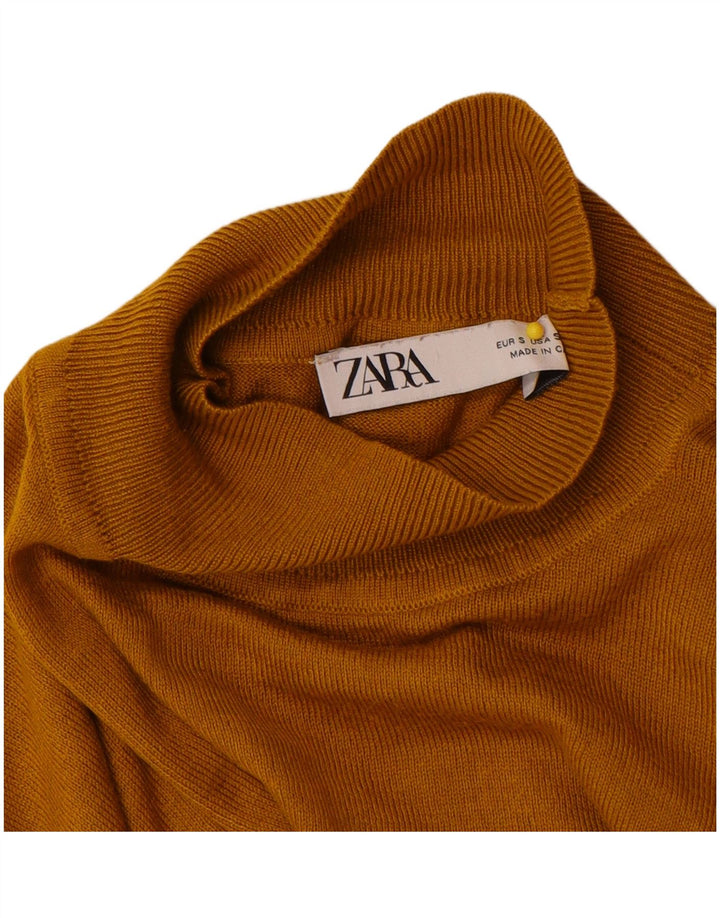 Zara Mujer Cuello Alto Jersey Jersey UK 10 Small Beige