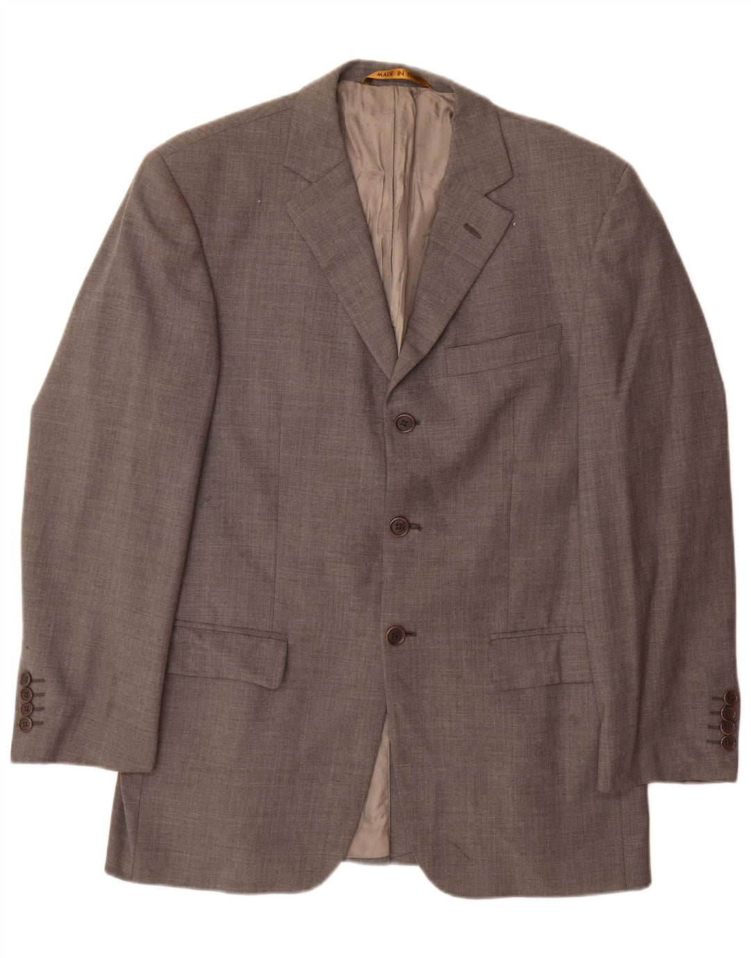 Marks & Spencer Chaqueta tipo blazer de 3 botones para hombre UK 38 Gris medio Lana virgen