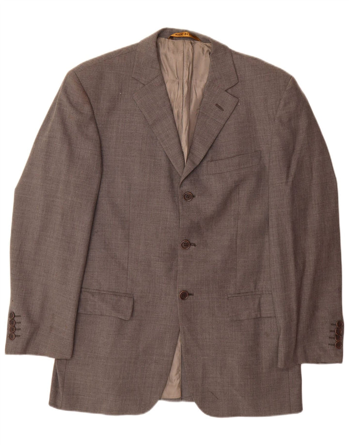 Marks & Spencer Chaqueta tipo blazer de 3 botones para hombre UK 38 Gris medio Lana virgen