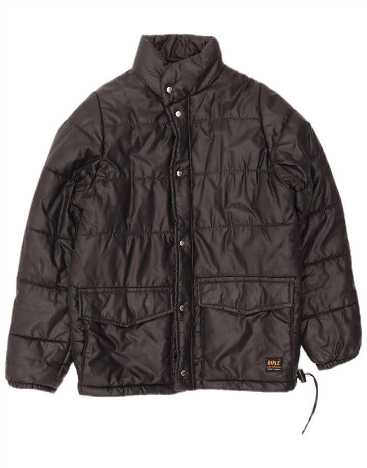 RIFLE Mens Padded Jacket UK 36 Small Black Polyamide