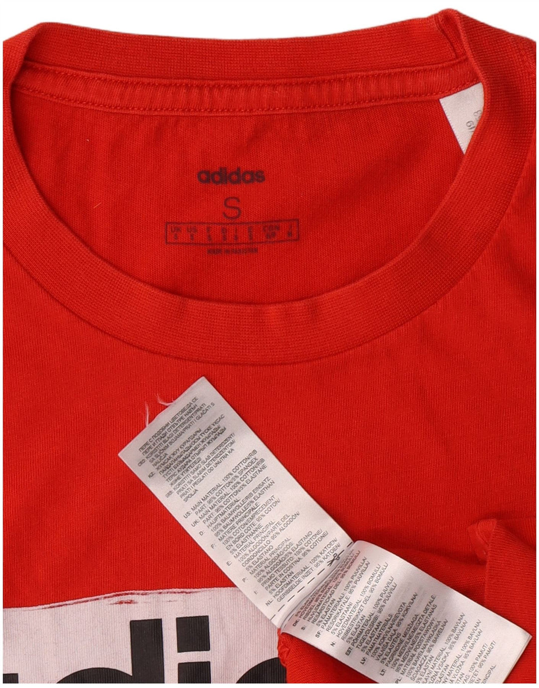 ADIDAS Camiseta gráfica para hombre Top Small Red Cotton