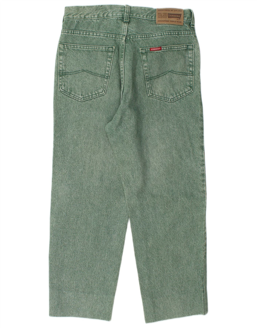 CARRERA Jeans recortados de cintura alta para hombre IT 50 Large W34 L25 Algodón verde