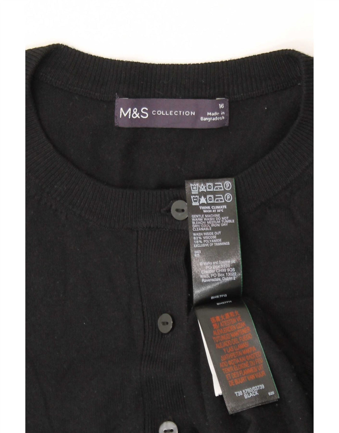 Marks & Spencer - Cárdigan para mujer, talla 40, talla grande, viscosa negra