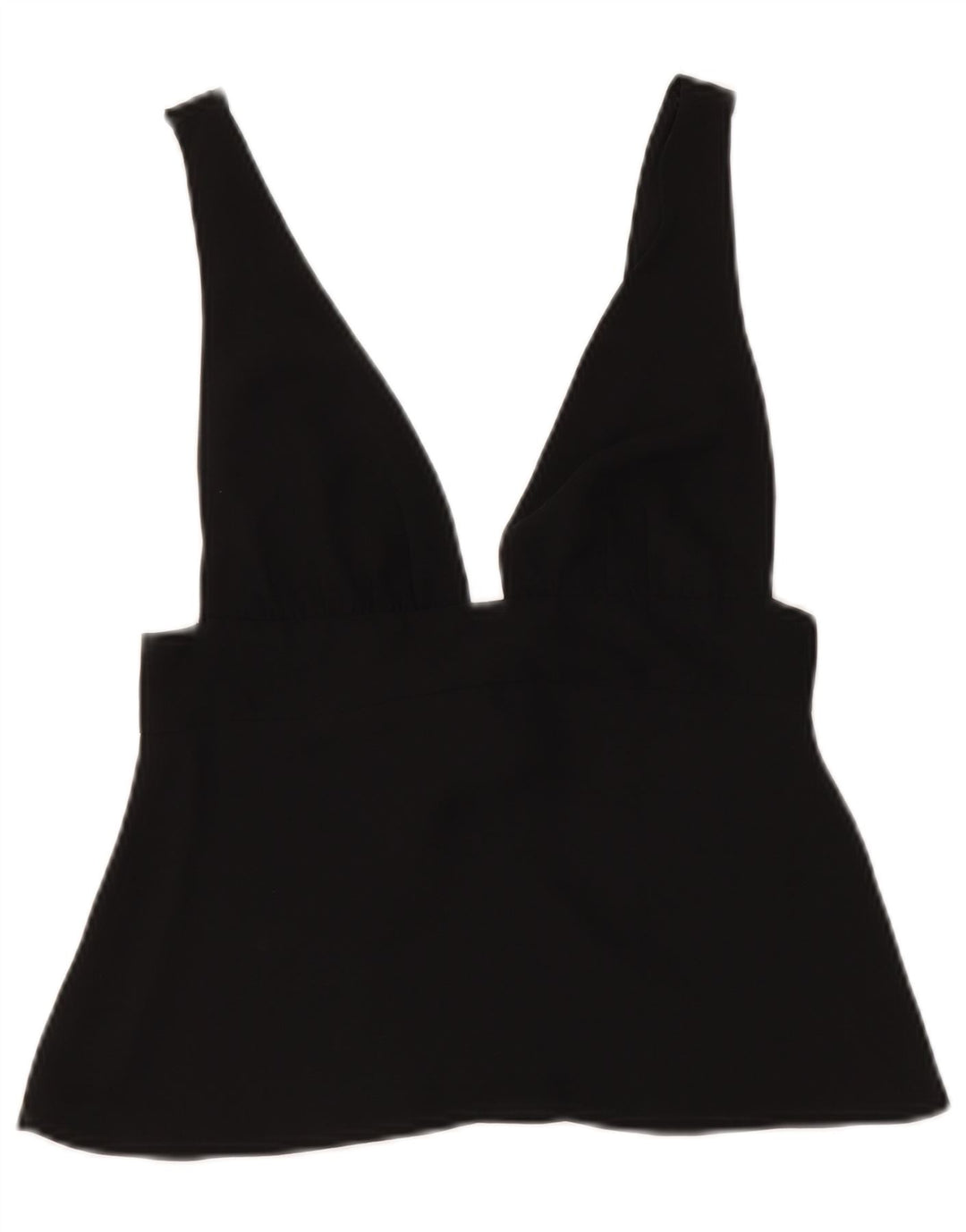Zara Mujer Crop Top Sin Mangas UK 8 Small Negro