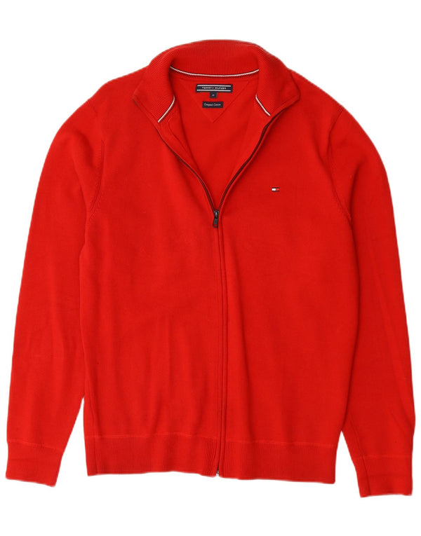 Tommy Hilfiger Cárdigan para hombre de algodón rojo medio