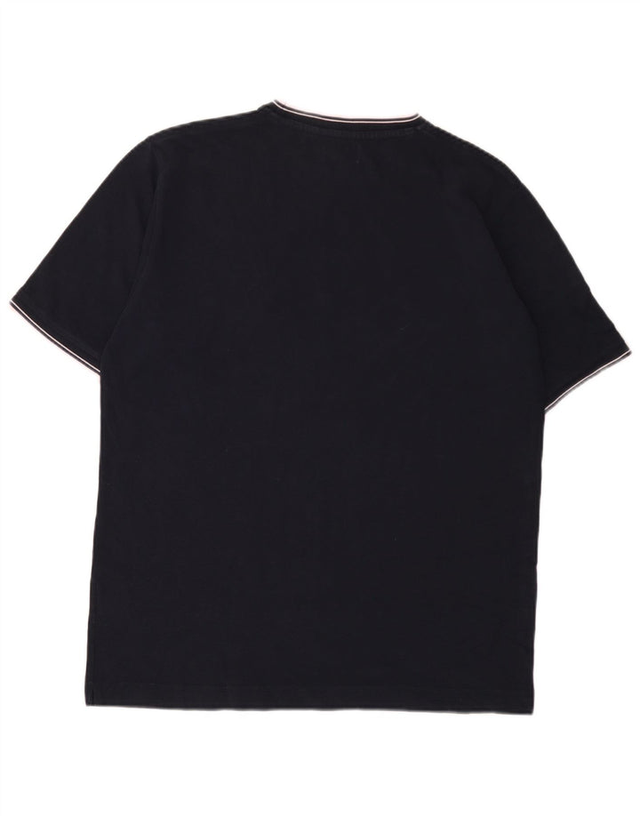 Kappa Hombre Camiseta Top Grande Azul Marino Algodón