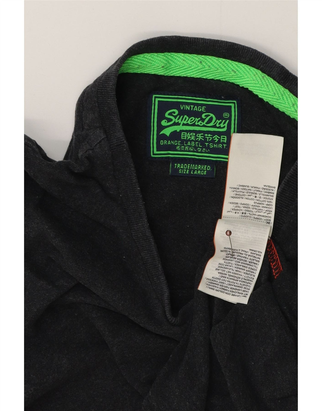 SUPERDRY Camiseta para mujer Top UK 46 Large Grey Cotton