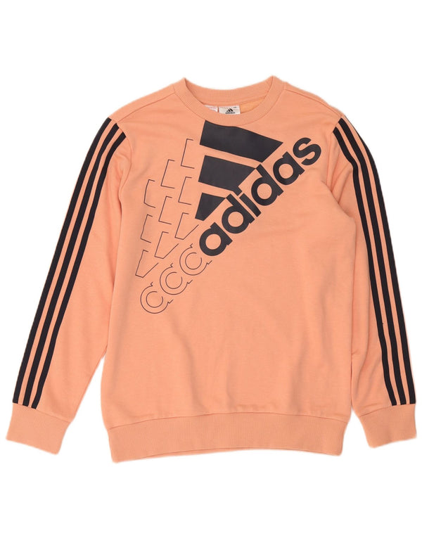Adidas - Sudadera gráfica para niños (13-14 años, algodón), color rosa
