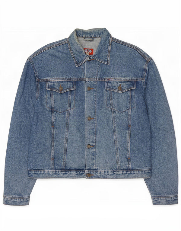 Vintage hombres chaqueta de mezclilla Reino Unido 42 XL azul