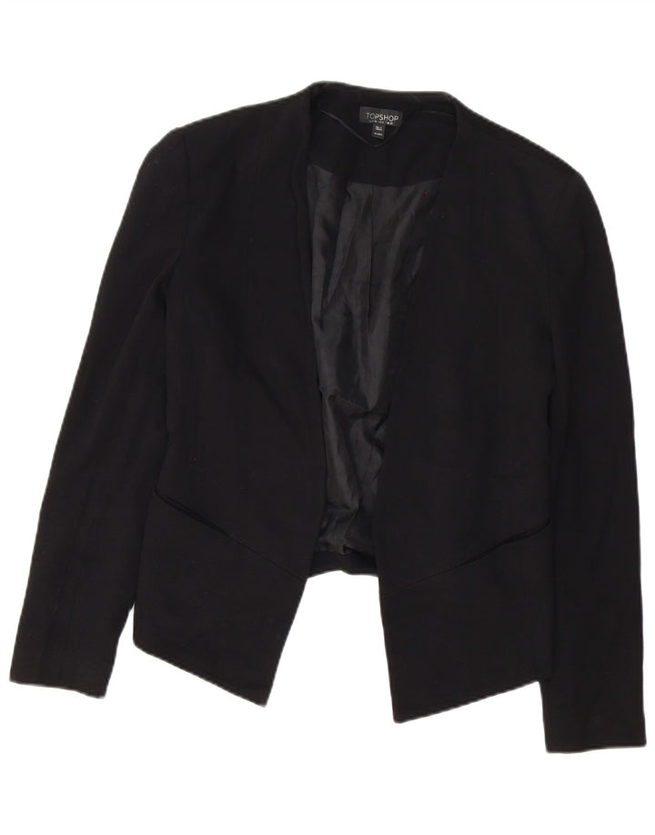 Topshop Chaqueta tipo blazer abierta de gran tamaño para mujer UK 10 Small Viscosa negra