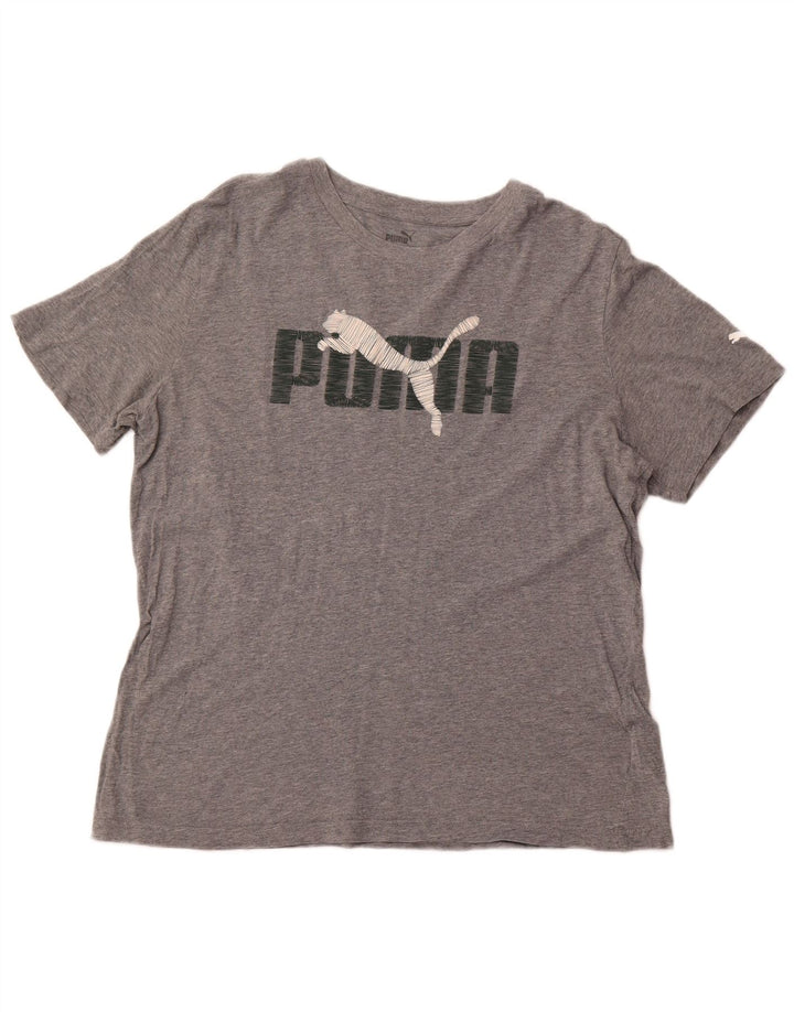 PUMA Camiseta gráfica para mujer Top UK 46 Large Grey Cotton
