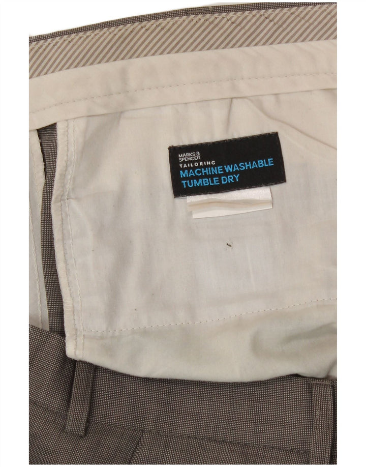 Marks & Spencer Pantalones de traje rectos para hombre W40 L32 Gris