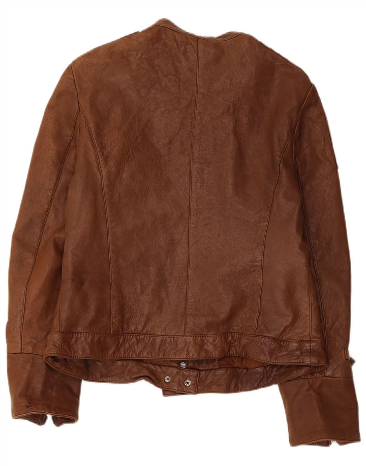 Conbipel Chaqueta de cuero para mujer IT 46 Cuero marrón grande