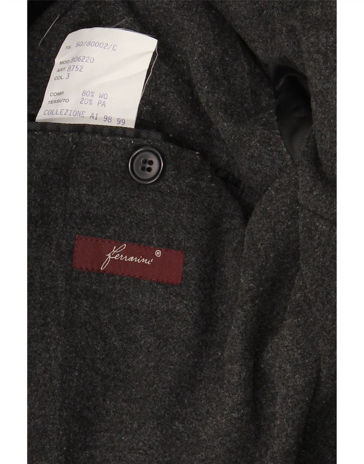 VINTAGE Abrigo de doble botonadura para hombre IT 50 Lana azul marino grande