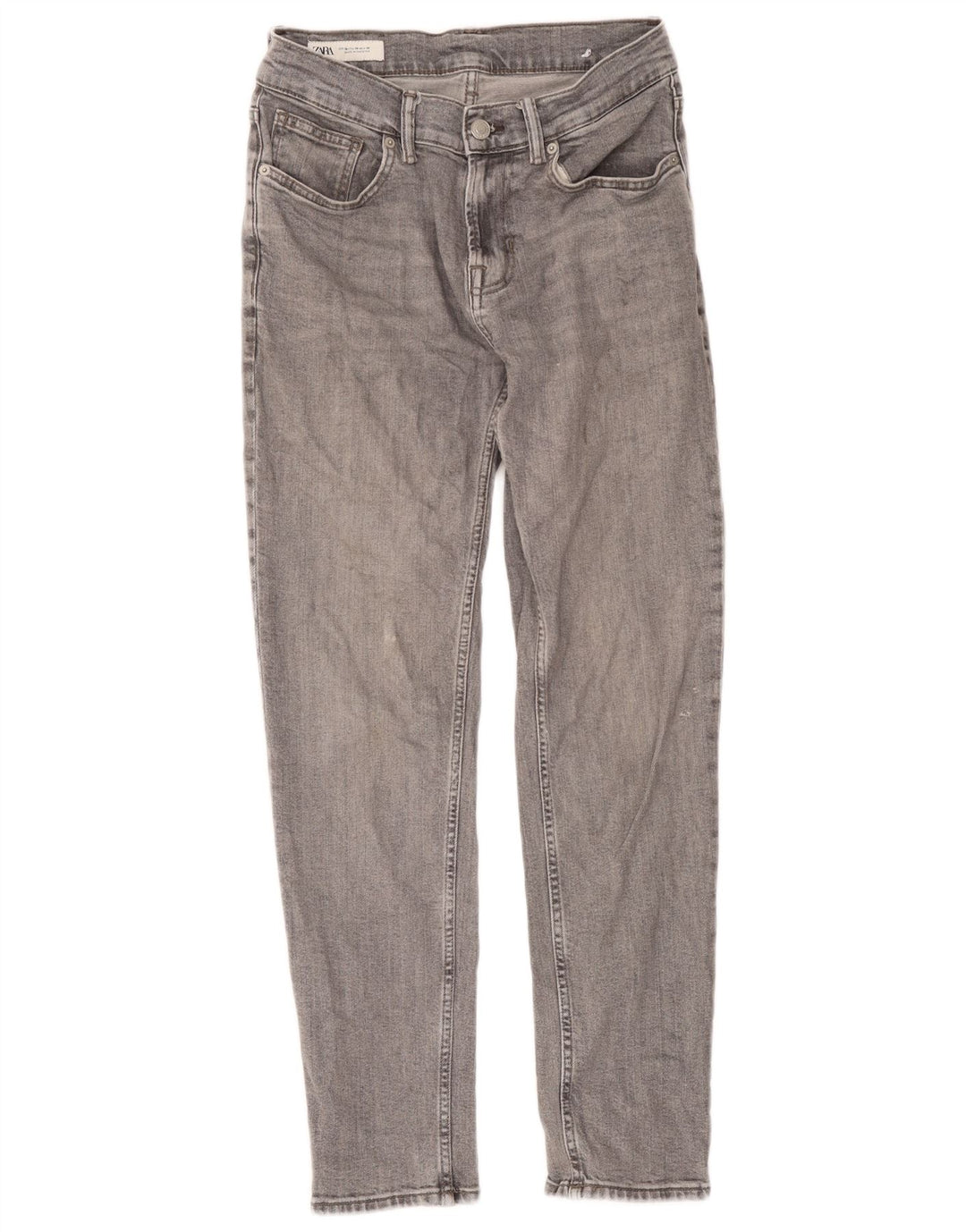 Zara Mens Slim Jeans EU 38 Small W30 L29 Gris Algodón