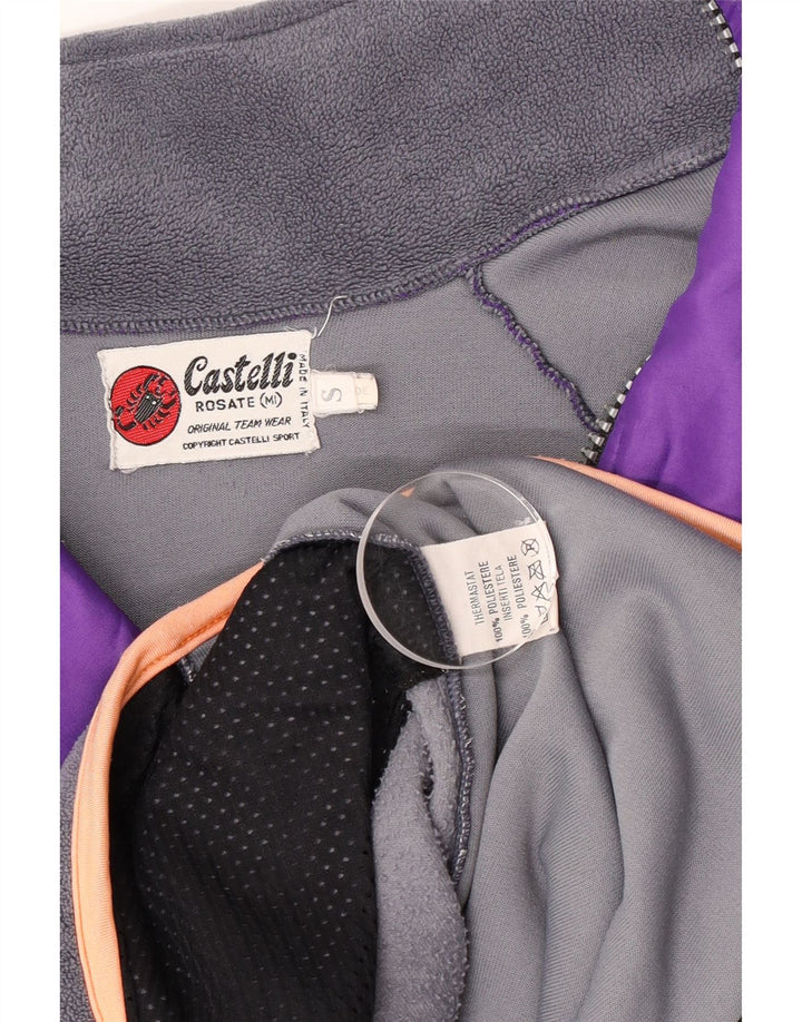 Castelli Hombre Chándal Top Chaqueta Small Púrpura Colorblock Poliéster
