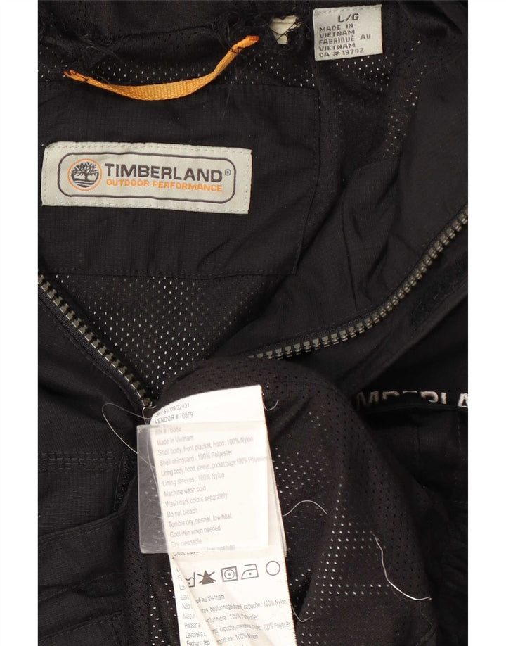 Timberland Chaqueta impermeable con capucha para hombre UK 40 Large Black Nylon