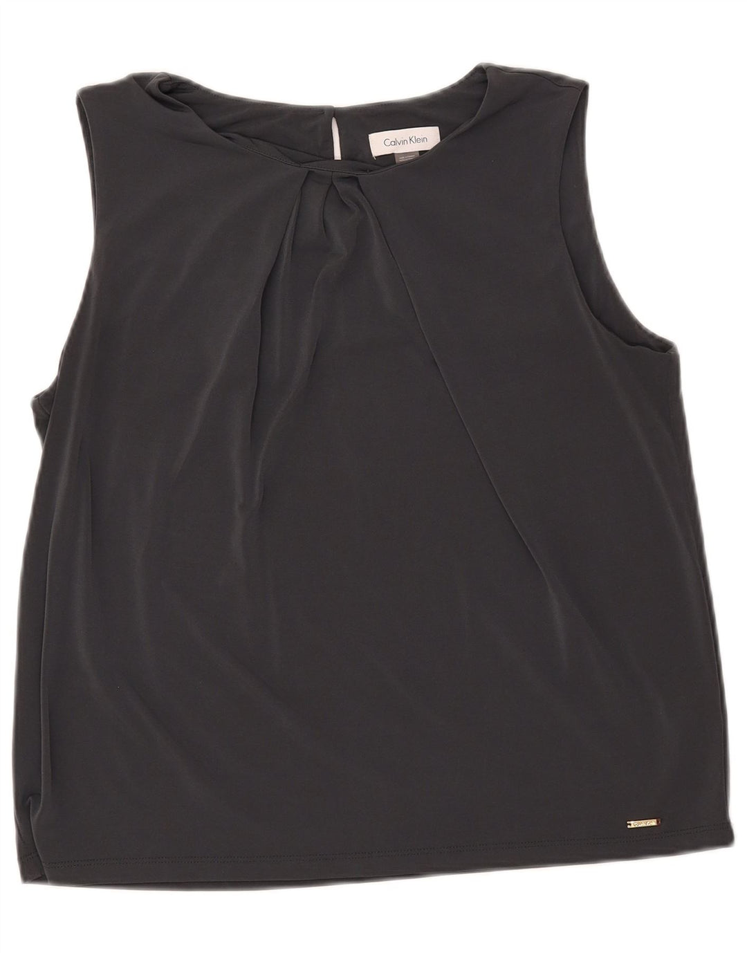 Calvin Klein Blusa corta sin mangas para mujer UK 18 XL Poliéster gris