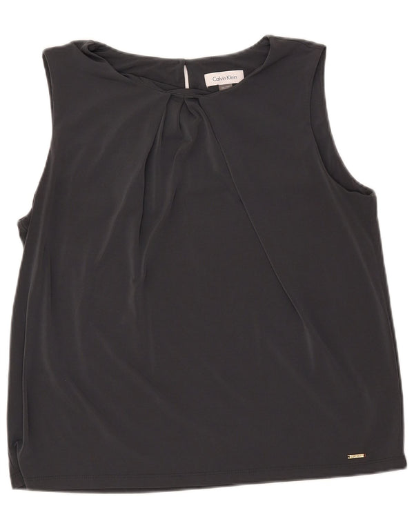 Calvin Klein Blusa corta sin mangas para mujer UK 18 XL Poliéster gris