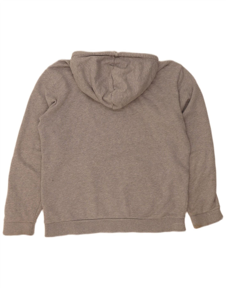 Adidas Hombre Sudadera Con Capucha Jumper Gris Medio Algodón Moteado