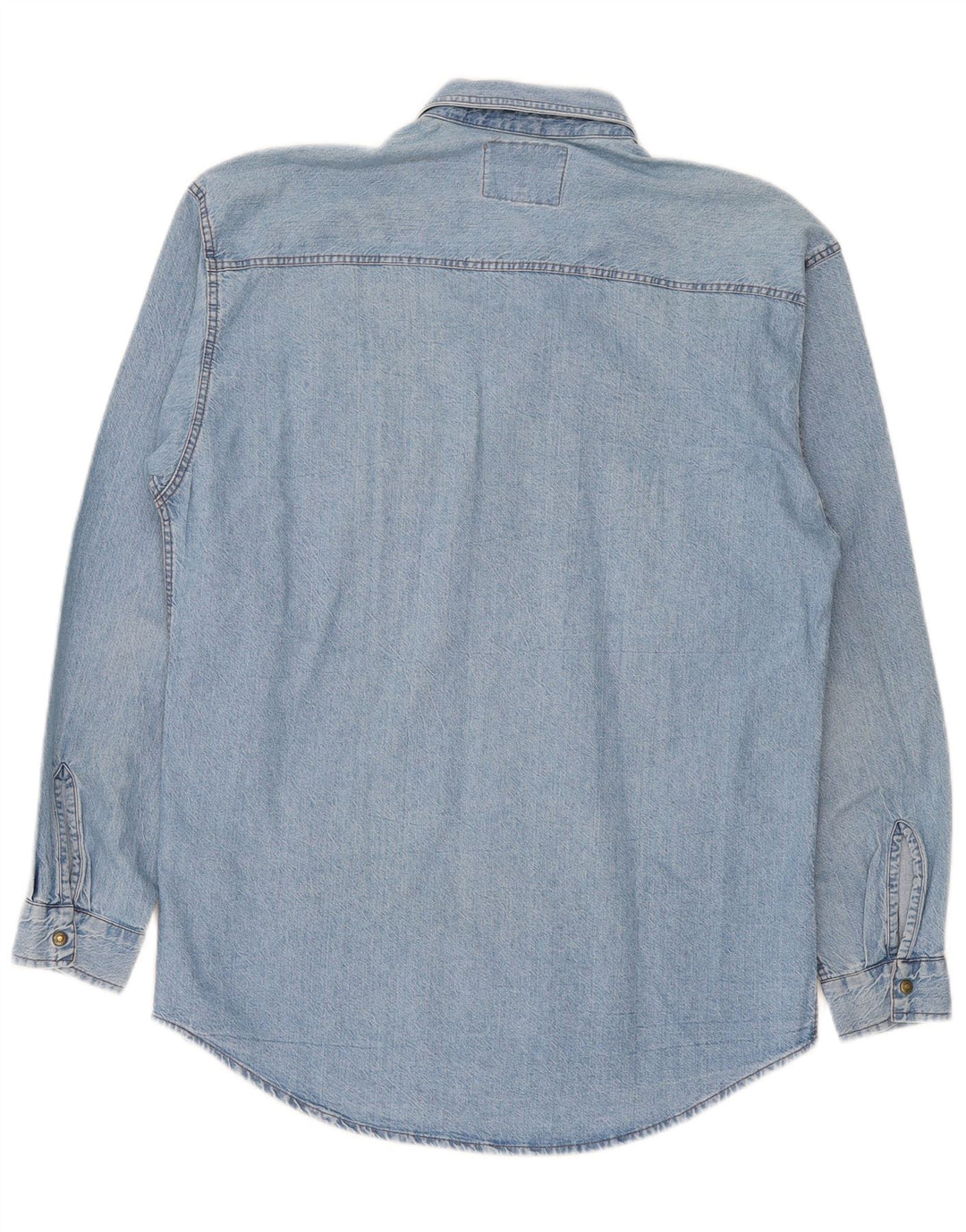 Camisa Vaquera Carrera Hombre Azul Medio Algodón