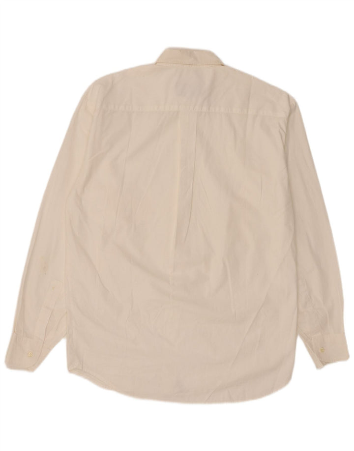 Camisa vintage para hombre de algodón blanco pequeño