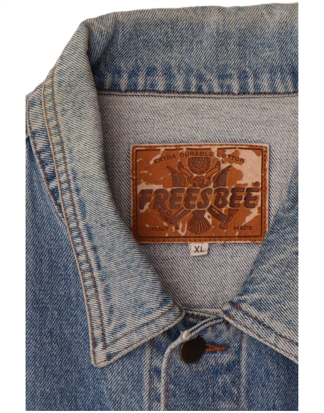 Vintage hombres chaqueta de mezclilla Reino Unido 42 XL algodón azul