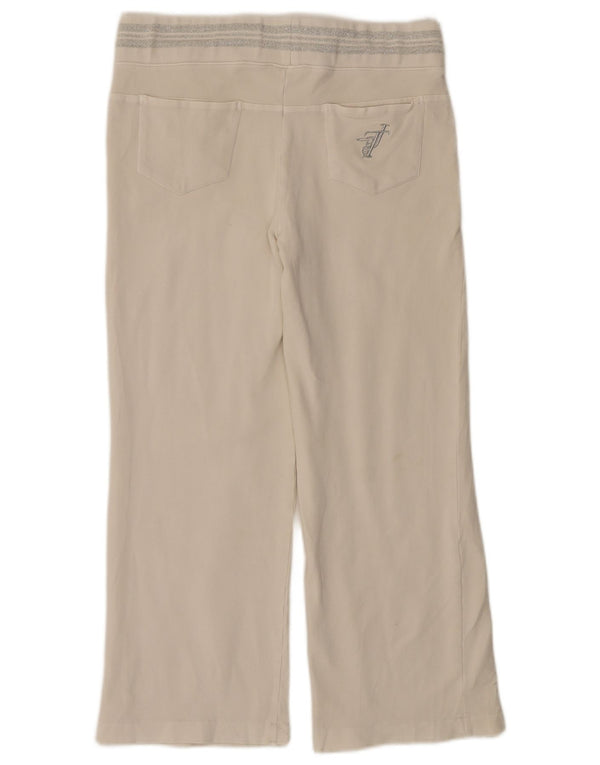 TRUSSARDI Pantalones de chándal para mujer UK 40 Mediano Off White Cotton