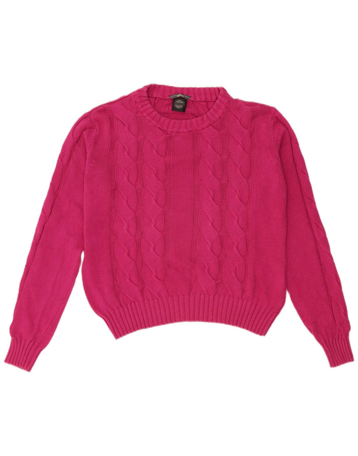 COLMAR Suéter tipo jersey de cuello redondo de gran tamaño para mujer UK 10 Small Pink