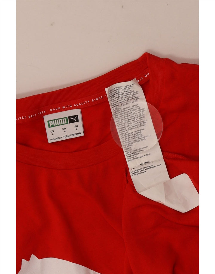 Puma - Camiseta gráfica para hombre, talla grande, algodón rojo