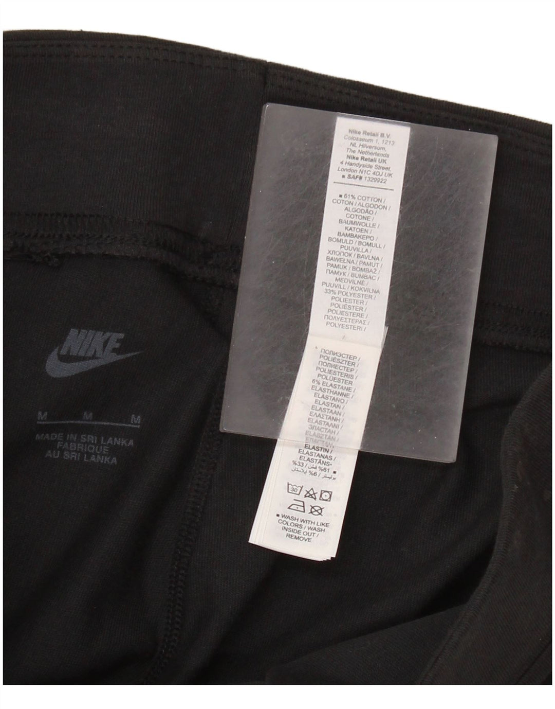 NIKE Leggings gráficos para mujer UK 40 Mediano Algodón negro